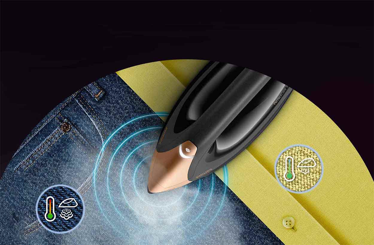 Philips Automatyczna regulacja temperatury i pary dla łatwiejszego prasowania