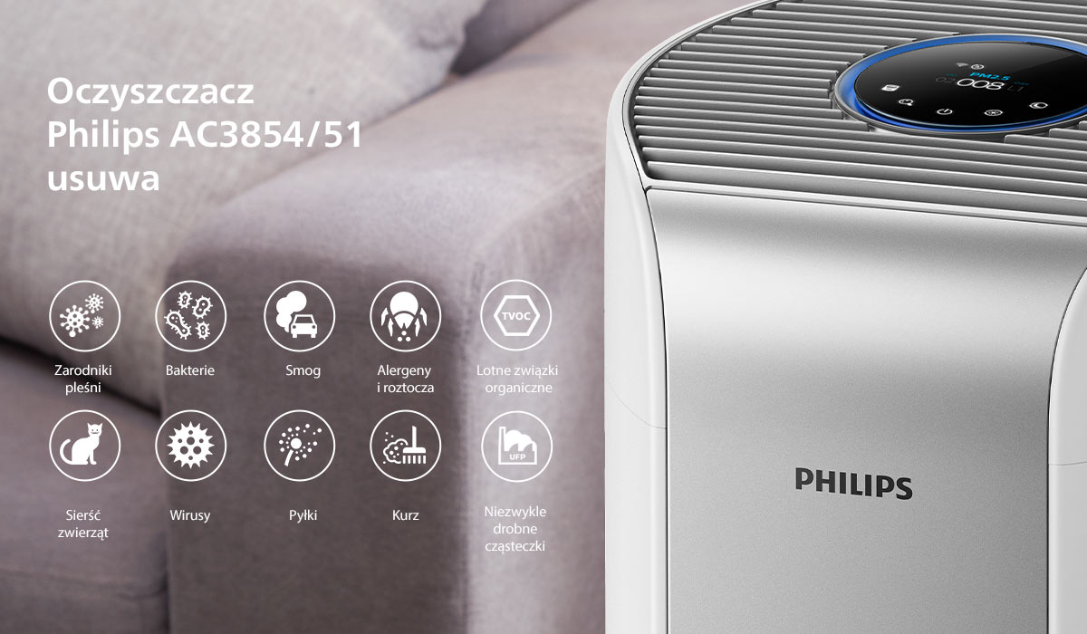 Philips Ac3854 Oczyszczacz Usuwa 1200