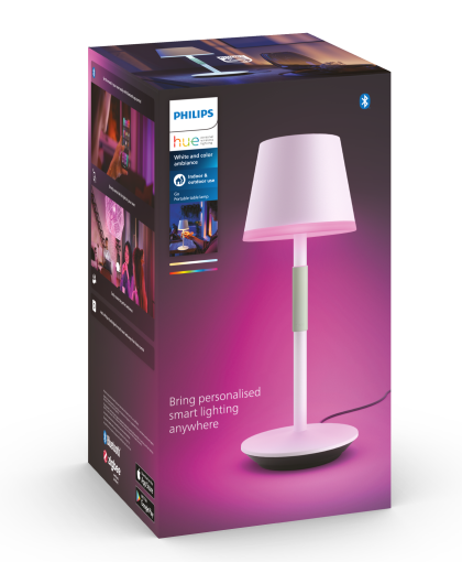 Philips Hue White and color ambiance Przenośna lampa stołowa Go (biała)